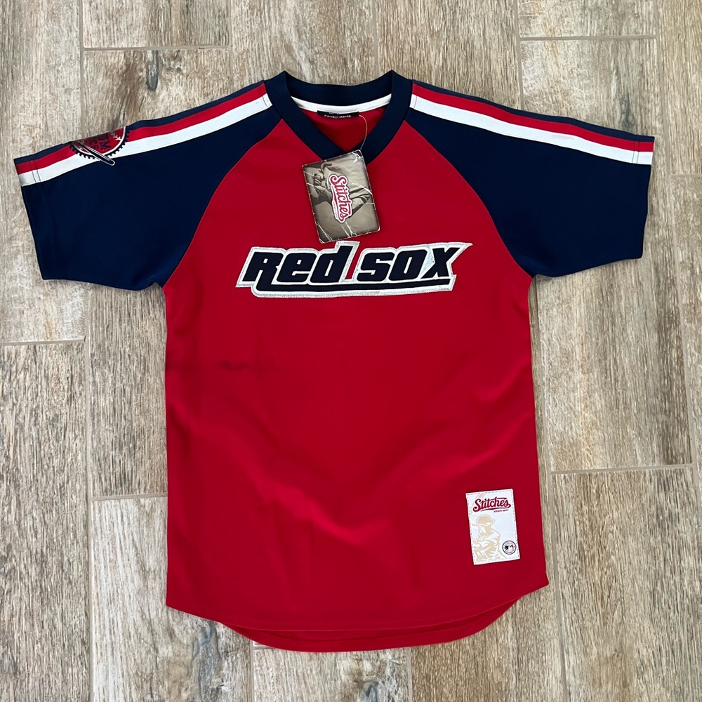 Stitches Stadium Classics MLB Boston Red Sox Jersey Boy's M Embroidered New